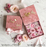 RING BEARER BOXES & PILLOWS Velvet ring box for wedding ceremony Ring Box for Wedding Ceremony 3 rings, Blush Pink Golden velvet Wedding Ring Box for ceremony, Boho Glam Wedding Ring Boxes his hers, Luxury Velvet Ring box double Custom Colors8