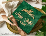 RINGTRÄGERBOXEN & KISSEN Samtkästchen für den Trauungszeremonie grüne goldene Samt-Ringbox für die Zeremonie, Ringbox für die Hochzeitszeremonie 3 Ringe Samt, Boho Glam Hochzeitsringboxen für ihn und sie, luxuriöse Samt-Ringbox doppelt, benutzerdefinierte Farben15