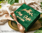 RINGTRÄGERBOXEN & KISSEN Samtkästchen für den Trauungszeremonie grüne goldene Samt-Ringbox für die Zeremonie, Ringbox für die Hochzeitszeremonie 3 Ringe Samt, Boho Glam Hochzeitsringboxen für ihn und sie, luxuriöse Samt-Ringbox doppelt, benutzerdefinierte Farben15