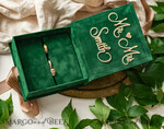 RINGTRÄGERBOXEN & KISSEN Samtkästchen für den Trauungszeremonie grüne goldene Samt-Ringbox für die Zeremonie, Ringbox für die Hochzeitszeremonie 3 Ringe Samt, Boho Glam Hochzeitsringboxen für ihn und sie, luxuriöse Samt-Ringbox doppelt, benutzerdefinierte Farben15