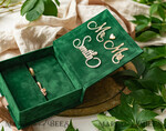 RINGTRÄGERBOXEN & KISSEN Samtkästchen für den Trauungszeremonie grüne goldene Samt-Ringbox für die Zeremonie, Ringbox für die Hochzeitszeremonie 3 Ringe Samt, Boho Glam Hochzeitsringboxen für ihn und sie, luxuriöse Samt-Ringbox doppelt, benutzerdefinierte Farben15