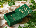 RINGTRÄGERBOXEN & KISSEN Samtkästchen für den Trauungszeremonie grüne goldene Samt-Ringbox für die Zeremonie, Ringbox für die Hochzeitszeremonie 3 Ringe Samt, Boho Glam Hochzeitsringboxen für ihn und sie, luxuriöse Samt-Ringbox doppelt, benutzerdefinierte Farben15
