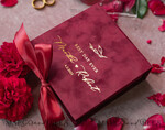 RINGTRÄGERBOXEN & KISSEN Samtkästchen für den Trauungszeremonie Marsala Gold Velvet Acryl Hochzeitsringbox, Glamour Maroon und Gold Hochzeitsringbox, Elegante Hochzeitsbox Samt Burgunder Rosa, Handgemachte Hochzeitsringbox12