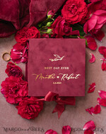 RINGTRÄGERBOXEN & KISSEN Samtkästchen für den Trauungszeremonie Marsala Gold Velvet Acryl Hochzeitsringbox, Glamour Maroon und Gold Hochzeitsringbox, Elegante Hochzeitsbox Samt Burgunder Rosa, Handgemachte Hochzeitsringbox12