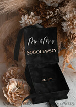 RINGTRÄGERBOXEN & KISSEN Samtkästchen für den Trauungszeremonie Schwarze goldene Samt Hochzeit Ring Box für die Zeremonie, Ring Box für die Hochzeitszeremonie 3 Ringe Samt, Boho Glam Hochzeit Ring Boxen für ihn und sie, Luxus Samt Ring Box doppelt Individuelle Farben21