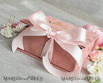 RING BEARER BOXES & PILLOWS Velvet ring box for wedding ceremony Elegant Velvet blush pink Wedding rings Box, Glamour gold Wedding rings Box, Elegant Acrylic  Wedding Box velvet blusch Pink Wedding rings Box15