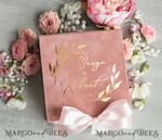 RING BEARER BOXES & PILLOWS Velvet ring box for wedding ceremony Elegant Velvet blush pink Wedding rings Box, Glamour gold Wedding rings Box, Elegant Acrylic  Wedding Box velvet blusch Pink Wedding rings Box15