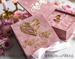 RING BEARER BOXES & PILLOWS Velvet ring box for wedding ceremony Ring Box for Wedding Ceremony 3 rings, Blush Pink Golden velvet Wedding Ring Box for ceremony, Boho Glam Wedding Ring Boxes his hers, Luxury Velvet Ring box double Custom Colors12