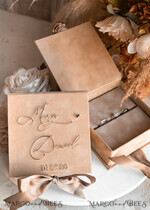 RING BEARER BOXES & PILLOWS Velvet ring box for wedding ceremony Beige Golden velvet Wedding Ring Box for ceremony, Nude Ring Box for Wedding Ceremony 3 rings velvet, Boho Glam Wedding Ring Boxes his hers, Luxury Velvet Ring box double Custom Colors15