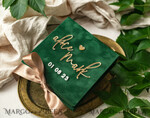 RINGTRÄGERBOXEN & KISSEN Samtkästchen für den Trauungszeremonie Grüne goldene Samt-Ehering-Box für die Zeremonie, Ringbox für die Hochzeitszeremonie 3 Ringe Samt, Boho Glam Hochzeitsringboxen für ihn und sie, Luxuriöse Samt-Ringbox doppelt, individuelle Farben.13