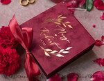 RINGTRÄGERBOXEN & KISSEN Samtkästchen für den Trauungszeremonie Luxuriöse Samt-Acryl-Hochzeitsring-Box, Glamour Bordeauxrot und goldene Hochzeitsring-Box, elegante Hochzeitsbox aus burgunderfarbenem Samt in Pink, handgefertigte Hochzeitsring-Box.12