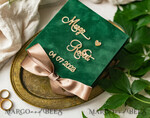 RINGTRÄGERBOXEN & KISSEN Samtkästchen für den Trauungszeremonie Grüne goldene Samt-Ringbox für die Zeremonie, Ringbox für die Hochzeitszeremonie 3 Ringe Samt, Boho Glam Hochzeitsringboxen für ihn und sie, Luxuriöse Samt-Ringbox doppelt, maßgeschneiderte Farben.11