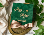 RINGTRÄGERBOXEN & KISSEN Samtkästchen für den Trauungszeremonie Grüne goldene Samt-Ringbox für die Zeremonie, Ringbox für die Hochzeitszeremonie 3 Ringe Samt, Boho Glam Hochzeitsringboxen für ihn und sie, Luxuriöse Samt-Ringbox doppelt, maßgeschneiderte Farben.11