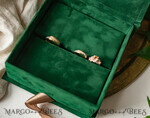 RINGTRÄGERBOXEN & KISSEN Samtkästchen für den Trauungszeremonie Grüne goldene Samt-Ringbox für die Zeremonie, Ringbox für die Hochzeitszeremonie 3 Ringe Samt, Boho Glam Hochzeitsringboxen für ihn und sie, Luxuriöse Samt-Ringbox doppelt, maßgeschneiderte Farben.11