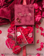 RINGTRÄGERBOXEN & KISSEN Samtkästchen für den Trauungszeremonie Marsala Gold Velvet Acryl Hochzeitsringe Box, Glamour Maroon und Gold Hochzeitsringe Box, Elegante Hochzeitsbox Samt Burgunder Rosa, Handgemachte Hochzeitsringe Box12