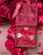 RINGTRÄGERBOXEN & KISSEN Samtkästchen für den Trauungszeremonie Marsala Gold Velvet Acryl Hochzeitsringe Box, Glamour Maroon und Gold Hochzeitsringe Box, Elegante Hochzeitsbox Samt Burgunder Rosa, Handgemachte Hochzeitsringe Box12