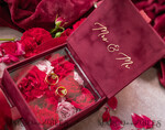 RINGTRÄGERBOXEN & KISSEN Samtkästchen für den Trauungszeremonie Marsala Gold Velvet Acryl Hochzeitsringe Box, Glamour Maroon und Gold Hochzeitsringe Box, Elegante Hochzeitsbox Samt Burgunder Rosa, Handgemachte Hochzeitsringe Box12