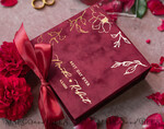RINGTRÄGERBOXEN & KISSEN Samtkästchen für den Trauungszeremonie Marsala Gold Velvet Acryl Hochzeitsringe Box, Glamour Maroon und Gold Hochzeitsringe Box, Elegante Hochzeitsbox Samt Burgunder Rosa, Handgemachte Hochzeitsringe Box12
