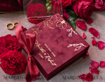 RINGTRÄGERBOXEN & KISSEN Samtkästchen für den Trauungszeremonie Marsala Gold Velvet Acryl Hochzeitsringe Box, Glamour Maroon und Gold Hochzeitsringe Box, Elegante Hochzeitsbox Samt Burgunder Rosa, Handgemachte Hochzeitsringe Box12