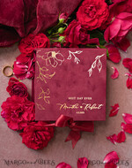 RINGTRÄGERBOXEN & KISSEN Samtkästchen für den Trauungszeremonie Marsala Gold Velvet Acryl Hochzeitsringe Box, Glamour Maroon und Gold Hochzeitsringe Box, Elegante Hochzeitsbox Samt Burgunder Rosa, Handgemachte Hochzeitsringe Box12