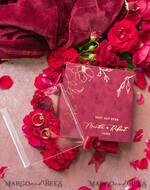 RINGTRÄGERBOXEN & KISSEN Samtkästchen für den Trauungszeremonie Marsala Gold Velvet Acryl Hochzeitsringe Box, Glamour Maroon und Gold Hochzeitsringe Box, Elegante Hochzeitsbox Samt Burgunder Rosa, Handgemachte Hochzeitsringe Box12