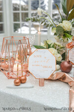 TABLE DECOR SIGNS glitter Copper Marble Wedding Table Sign, Geometric Love Is Sweet Wedding Table Sign, Dessert Table Sign, Copper Wedding Favor Table Signs, Dessert Table, Editable Text2