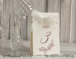 TABLE DECOR SIGNS glitter Elegant Hand Torn Edge with silk ribbon Wedding Table Number – Luxury Vintage Ivory Tent Card3
