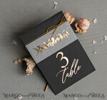 TABLE DECOR SIGNS glitter Halloween Wedding Table Cards, Black Wedding Table Numbers, Spooky Halloween Table Stand, Gothic Wedding Table Number, Skeleton Wedding Set black and gold5