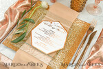 MENU & PROGRAMS glitter/ luxury premium Copper Gold Foil Marble Wedding Menu, Luxury Marble Wedding Menu Cards, Glamour Glitter Wedding Menu, Elegant Geometric Menu, Bespoke Copper Wedding Stationery4