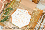 MENU & PROGRAMS glitter/ luxury premium Copper Gold Foil Marble Wedding Menu, Luxury Marble Wedding Menu Cards, Glamour Glitter Wedding Menu, Elegant Geometric Menu, Bespoke Copper Wedding Stationery4