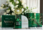 MENU & PROGRAMS glitter/ luxury premium Emerald Green Acryl Transparent Table Flat Menu, greenery Acrylic Menu, Green Plexi Table Menus, Luxury Wedding Table Decor, Wedding Signage Dinner Menu, sGA10