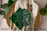 MENU & PROGRAMS glitter/ luxury premium Emerald Green Acryl Transparent Table Flat Menu, greenery Acrylic Menu, Green Plexi Table Menus, Luxury Wedding Table Decor, Wedding Signage Dinner Menu, sGA10