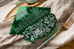MENU & PROGRAMS glitter/ luxury premium Emerald Green Acryl Transparent Table Flat Menu, greenery Acrylic Menu, Green Plexi Table Menus, Luxury Wedding Table Decor, Wedding Signage Dinner Menu, sGA10