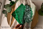 MENU & PROGRAMS glitter/ luxury premium Emerald Green Acryl Transparent Table Flat Menu, greenery Acrylic Menu, Green Plexi Table Menus, Luxury Wedding Table Decor, Wedding Signage Dinner Menu, sGA10