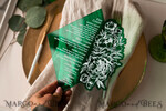MENU & PROGRAMS glitter/ luxury premium Emerald Green Acryl Transparent Table Flat Menu, greenery Acrylic Menu, Green Plexi Table Menus, Luxury Wedding Table Decor, Wedding Signage Dinner Menu, sGA10