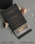 MENU & PROGRAMS glitter/ luxury premium Halloween Wedding Menu Card, Black Wedding Menu, Spooky Halloween Menu, Gothic Wedding Menu Cards, Skeleton Wedding Set black and gold8