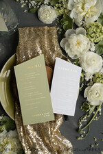 MENU & PROGRAMS glitter/ luxury premium Luxury Gold Foil Wedding Menu, Elegant Sage Green & White Wedding Menu Cards, Glamour Golden Shine Dinner Menu, Geometric Wedding Menu With Twine and Belly Band3