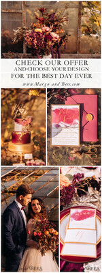 MENU & PROGRAMS glitter/ luxury premium Minimalist Watercolor Wedding Menu, Elegant Handmade White and Red Menu Card with Monogram Belly Band, Romantic Boho Dinner Wedding Menu With Golden Accents    4