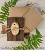 Wedding invitations designs, wood magnet invites11