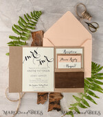 Best wedding invitations, wood magnet invites5