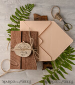 Best wedding invitations, wood magnet invites5