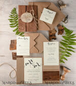 Best wedding invitations, wood magnet invites5
