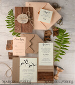 Best wedding invitations, wood magnet invites5