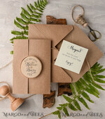 Chic wedding invitations, wooden magnet invites6
