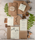 Chic wedding invitations, wooden magnet invites6