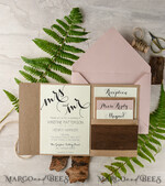 Bespoke wedding invitations, wood magnet invites6