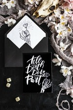 HOCHZEITS EINLADUNGEN Moderne Einladungen Florale Karten Halloween Hochzeitskarten Set, Schwarze Einladungen, Gruselige Halloween Einladungen, Gothic Hochzeitskarten, Skelett Hochzeitsset schwarz15