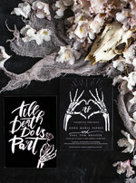 HOCHZEITS EINLADUNGEN Moderne Einladungen Florale Karten Halloween Hochzeitskarten Set, Schwarze Einladungen, Gruselige Halloween Einladungen, Gothic Hochzeitskarten, Skelett Hochzeitsset schwarz15