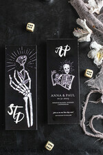 HOCHZEITS EINLADUNGEN Moderne Einladungen Florale Karten Halloween Hochzeitskarten Set, Schwarze Einladungen, Gruselige Halloween Einladungen, Gothic Hochzeitskarten, Skelett Hochzeitsset schwarz15