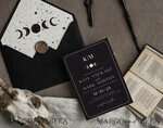 HOCHZEITS EINLADUNGEN Moderne Einladungen Florale Karten Halloween-Hochzeitseinladungen Set, schwarze Einladungen, Tarotkarten-Einladungen, gotische Hochzeitseinladungskarten, das Liebenden-Skelett-Hochzeitsset schwarz14